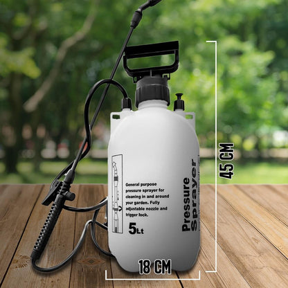 Garden Sprayer 5 litre Pressure Sprayer Pump Action, Weed Killer,Water Pump Sprayer, Ideal with Pesticides, Insecticides, Fungicides.
