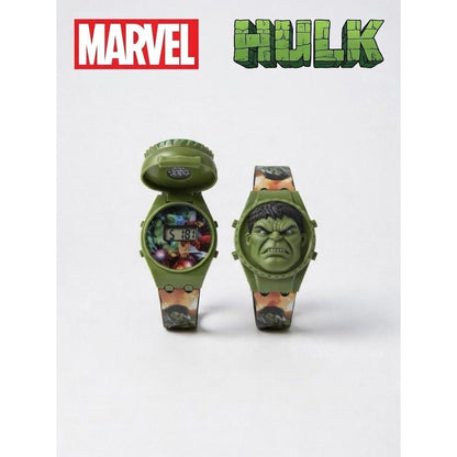 Marvel Kids Toys Light Up Watch for Boys & Girls – Hulk, Spider-Man, Iron Man & Captain America Toy Watch – Adjustable Watch Strap – Party Bag Fillers Kids – Fidget Toys – Toys for Boys Ages 3+