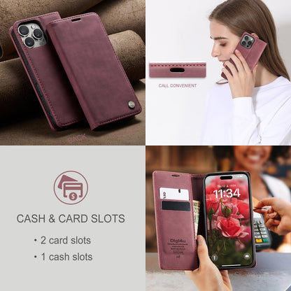 Upgraded Faux Leather Flip Cover Wallet Case For iPhone 16 Plus 16 Pro Max with Card Holder, Magnetic Closure, and Stand Function Phone Case