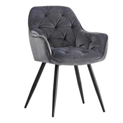 Contemporary Upholstered Velvet Dining Chairs Featuring Armrests, Suitable for Kitchens, Leisure Lounges, Living Rooms, Bedrooms, And Reception Areas