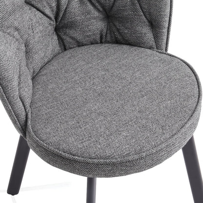 Fabric Dining Chairs Set of 2 or 4 – Upholstered High Back with Padded Seat & Black Metal Legs, Comfortable Kitchen & Dining Room Chairs for Lounge or Bedroom
