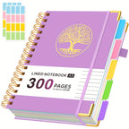 A5 Spiral Notebook with Divider Dividers, Subject Pages/150 Sheets 100GSM with 21cm