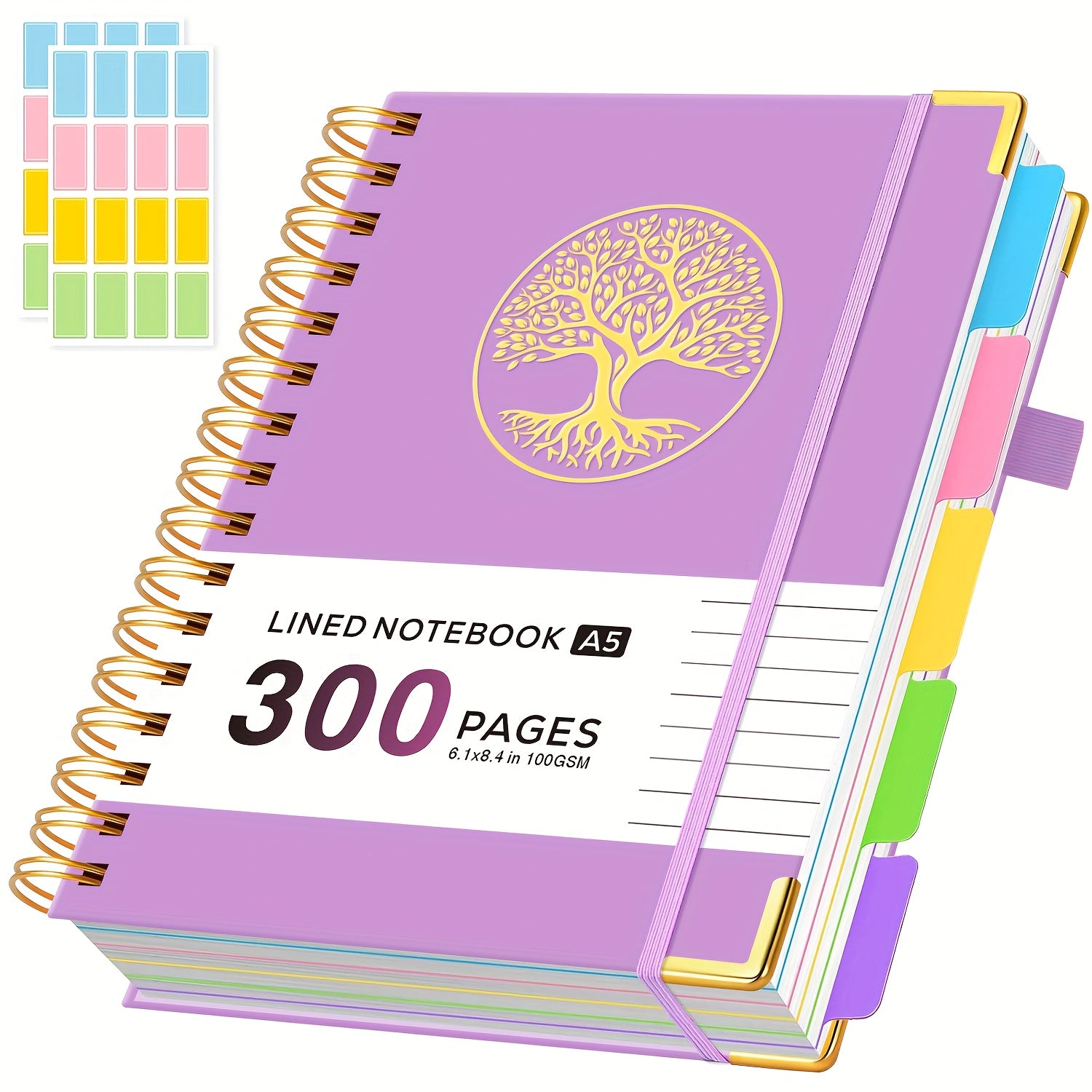 A5 Spiral Notebook with Divider Dividers, Subject Pages/150 Sheets 100GSM with 21cm