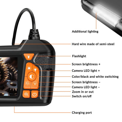 Endoscope Camera 1080P HD 5.5mm Inspection Snake Camera 4.3 Inch IPS LCD Display LED Borescope for Car Pipe Plumbing Home