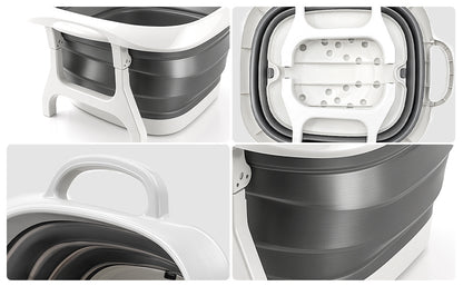 Foldable Foot Soak Tub with Textured Bottom, Portable Foot Washing Basin for Home Use and Travel