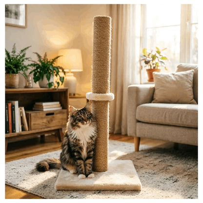 Cat Scratching Post 62cm Tall Sisal Pole Scratcher – Sturdy Cat Furniture for Indoor Cats, Protects Furniture, 3 Colours