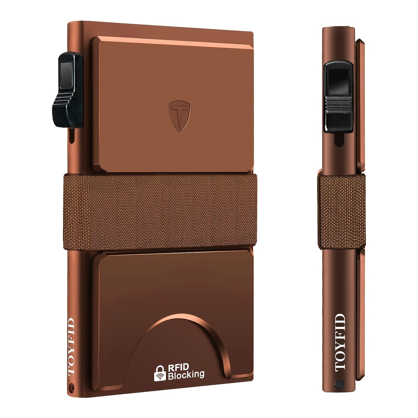 Compact Card Holder Designed for 12 Cards, Featuring RFID Protection And a Metal Construction. This Small Anti-Theft Case Includes a Sliding Ejector Button for Easy Access to Your Bank And Credit Cards, Made from Aluminum