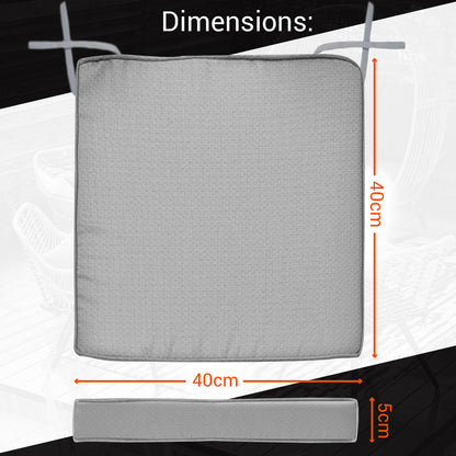 Chair Cushions with Ties for Indoor & Outdoor Use – Comfortable Seat Pads for Dining Chairs, Garden, Patio, Balcony & Café Furniture – Durable Polyester Fabric, Soft Support & Easy Care Design