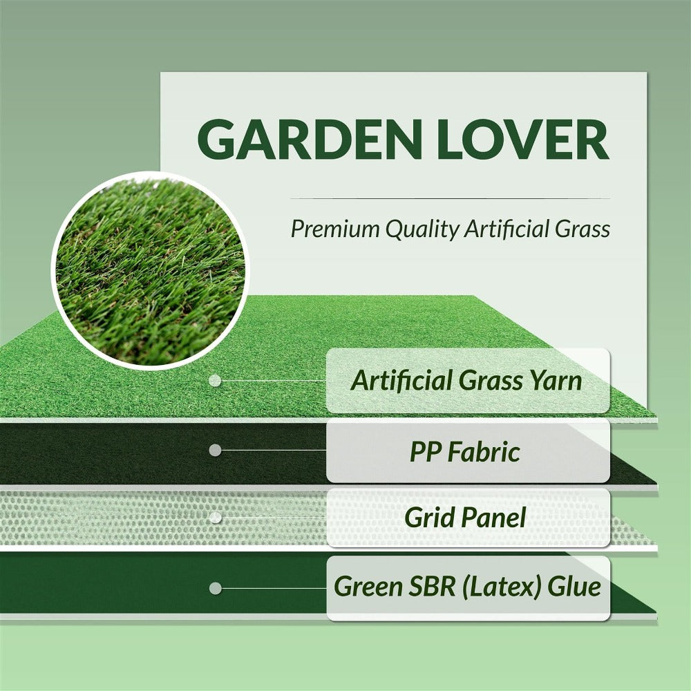 Artificial Grass 20mm Pile Height 1m Wide – UV Resistant Self-Draining Fake Turf, Pet & Child Friendly, Multiple Lengths for Garden, Patio, Balcony & Indoor Use