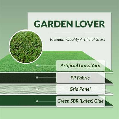 Artificial Grass 20mm Pile Height 1m Wide – UV Resistant Self-Draining Fake Turf, Pet & Child Friendly, Multiple Lengths for Garden, Patio, Balcony & Indoor Use