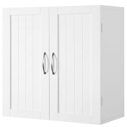 Costoffs Wall Mount Cabinet Storage Organizer with Adjustable Shelf, MDF Medicine Cupboard for Bathroom, Kitchen, Living Room, Laundry, White
