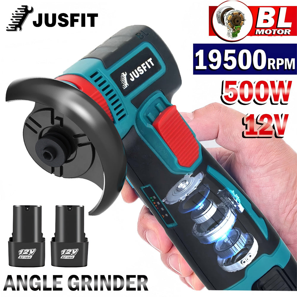 Powerful Cordless Angle Grinder - 2 Batteries, Battery Rechargeable, home DIY wood and metal grinding and polishing, Electric Multifunctional Polishing Grinding Machine, Mini Cordless Tool, Rust Removal, Ideal for Birthday Gift Automobile (Warning for Mul