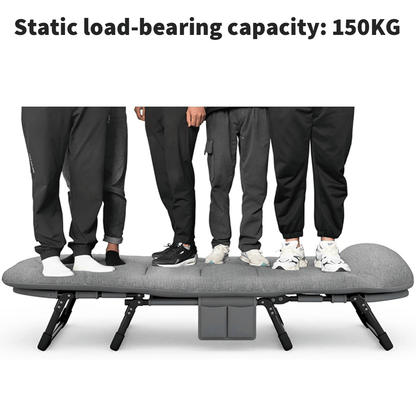 1pc Portable Folding Camp Bed- Adjustable with Mattress& Side Pocket, Grey Lightweight Outdoor Guest Bed, Compact Foldable Design for Camping, Travel, Picnics, Home Office Use, Camping Bed, Sturdy Frame, A Great Christmas Gift, Ergonomic Seating