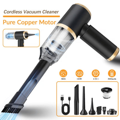 Cordless Handheld Vacuum Cleaner Portable Mini Wireless Wet & Dry with Air Blower – Low Noise Lightweight Hoover for Car, Home, Kitchen & Pet Hair Cleaning