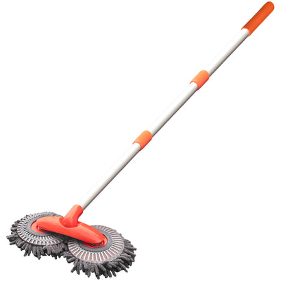 Car Wash Brush Mop Kit, Mitt Sponge with 111.76cm Long Handle Car Cleaning Supplies Kit, Duster Washing Car Tools, Double Brush Head Mop, Car Care Kit of Scratch-Free Replacement Head for Car RV Truck, 360° Rotating Double-Head Mop, Adjustable Telescopic