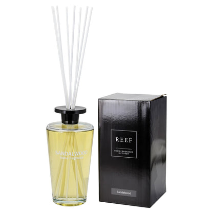 REEF 1000ml Reed Oil Diffuser Set, Sandalwood, Teak Wood, Tobacco & Oud, Luxury Beautiful Home Fragrance for Bedroom Living Room Home Decor Office Essential Oil Reed Diffuser for Stress Relief