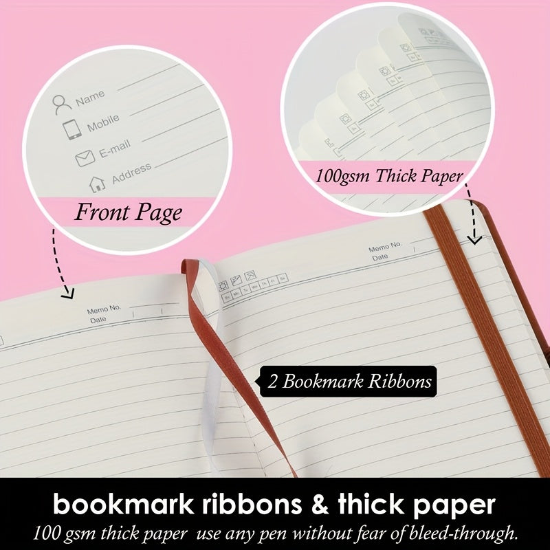 A6 Pocket Notebook Mini Small Journal Pen, Pages 100GSM with 14.5cm, Leather - product gallery image 5