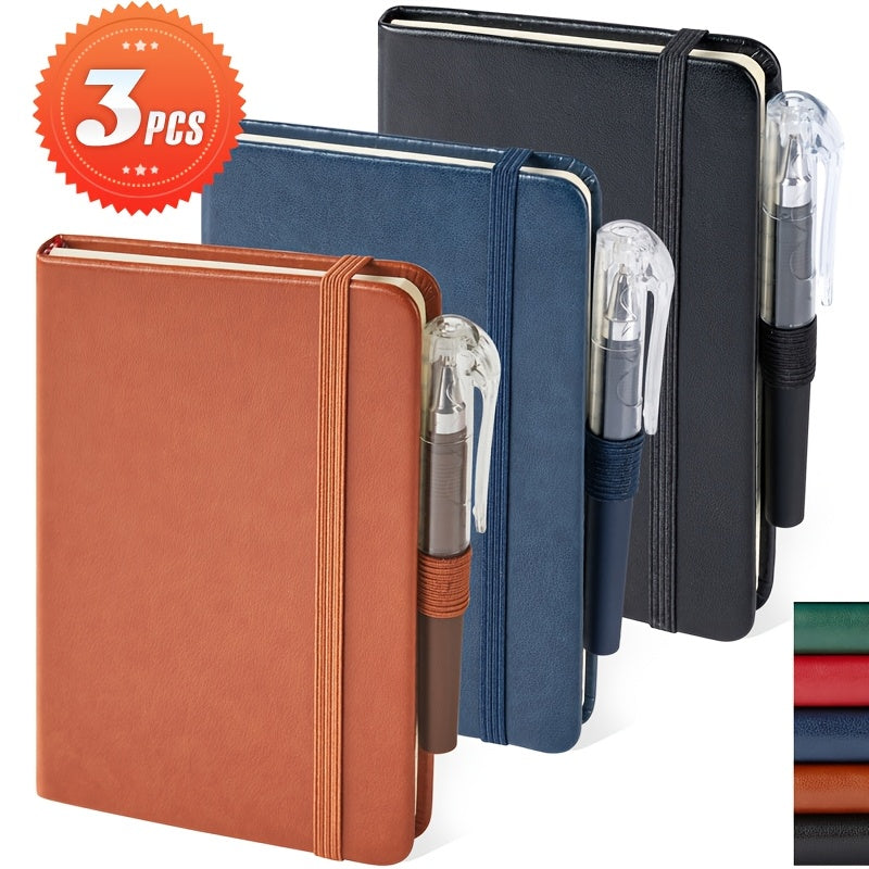 A6 Pocket Notebook Mini Small Journal Pen, Pages 100GSM with 14.5cm, Leather