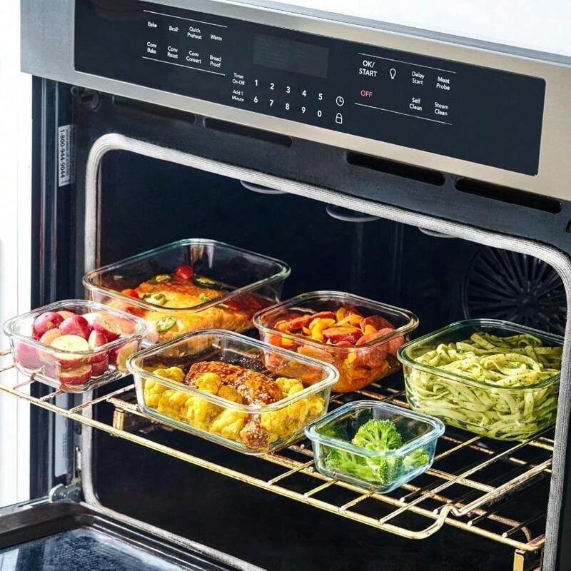 Glass Refrigerator Storage Box16pcs (8 Containers +8 LIDS), Food Storage Container, Crisper with Leak-proof Lock Lid - for Microwave, Lunch Box, Refrigerator, Party, Camping, Wedding - for Meals, Snacks, Fruits, Vegetables, Fitness Meals, Meat