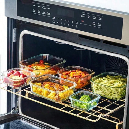 Glass Refrigerator Storage Box16pcs (8 Containers +8 LIDS), Food Storage Container, Crisper with Leak-proof Lock Lid - for Microwave, Lunch Box, Refrigerator, Party, Camping, Wedding - for Meals, Snacks, Fruits, Vegetables, Fitness Meals, Meat