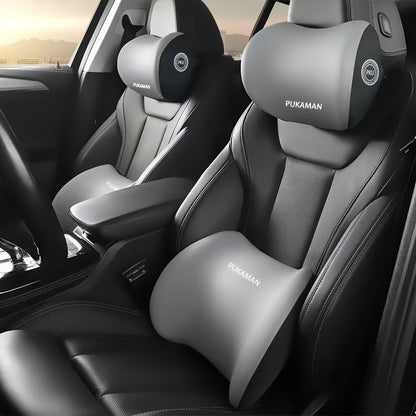 Car Headrest & Lumbar Cushion Set | All Season Comfort Upgrade | Ergonomic Fit Design | High-Density Foam Filling | Comfortable for Long Drives | Includes 1 Headrest + 1 Lumbar Cushion