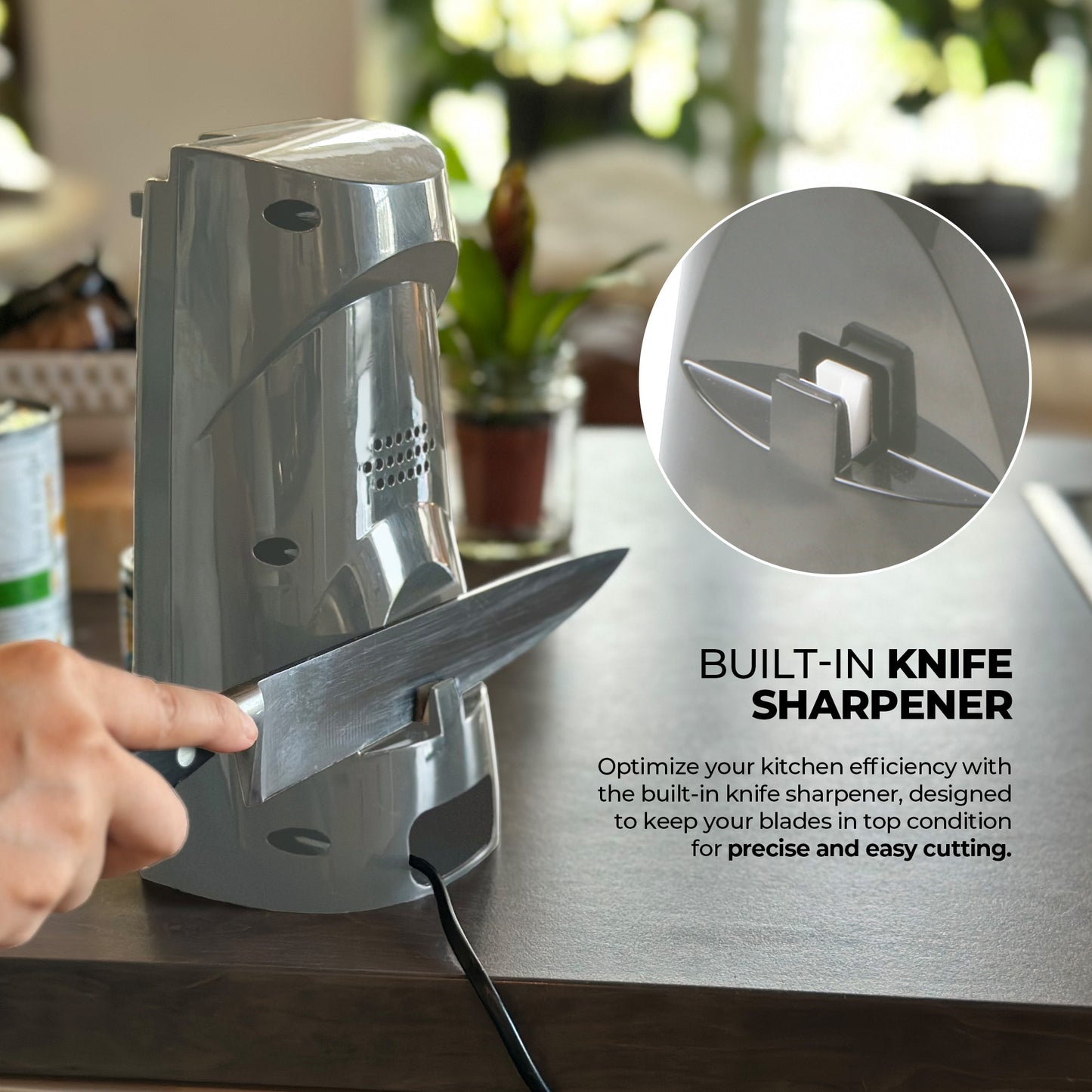 Schallen Electric Can Opener Automatic 3-in-1 Kitchen Appliance with Hands-Free Can Opening, Built-In Bottle Opener & Knife Sharpener | Electric Tin Opener for Easy Opening Cans, Jars, and Bottles | Hidden Power Cord Storage | Stainless Steel Durable Kitc