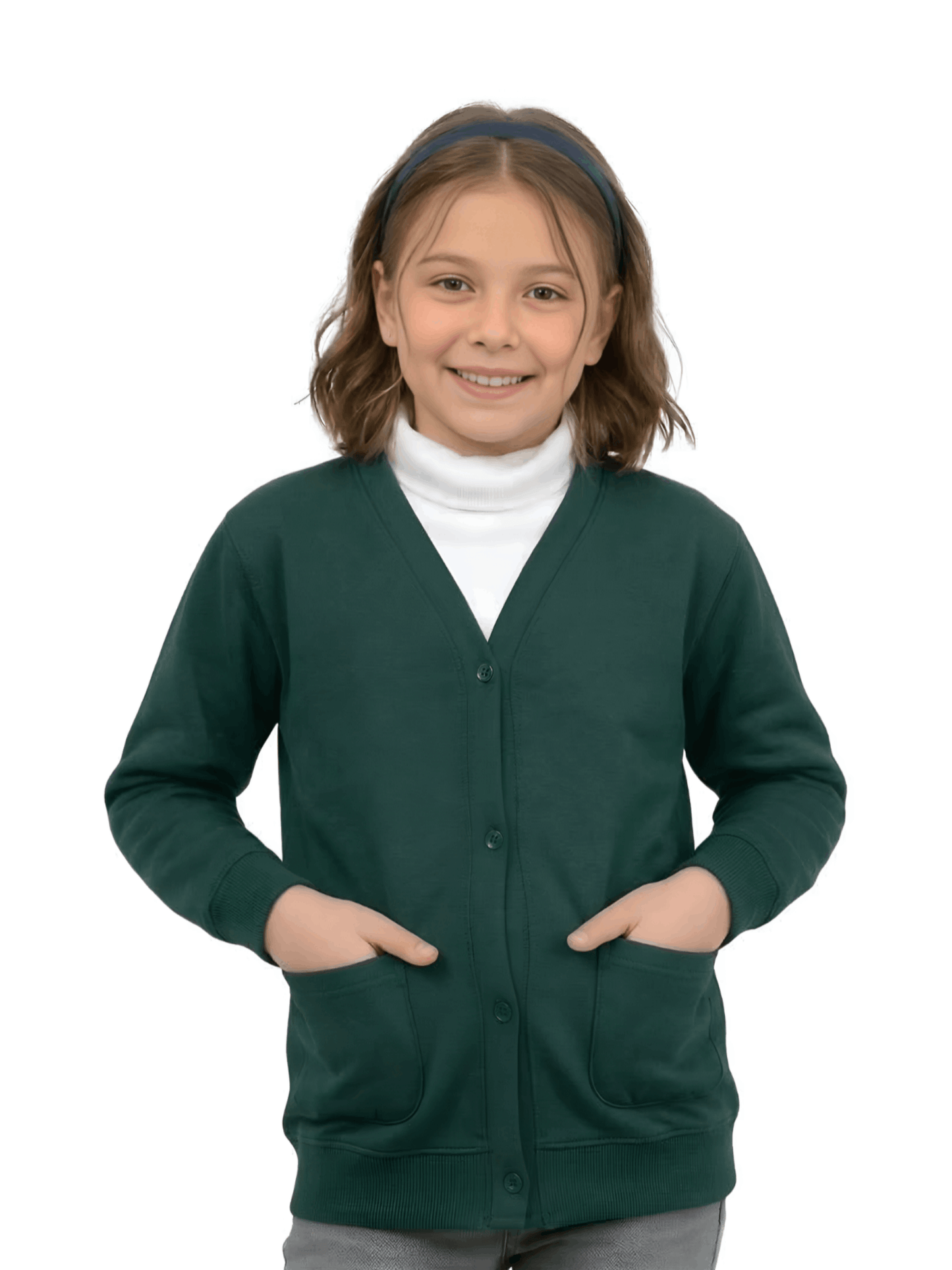 GW CLASSY OUTFIT Girls Button Cardigan Kids School Unifrom Cardigan Fleece Schoolwear Comfortable and Lightweight