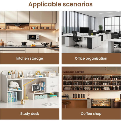 Two-Tier Metal Kitchen Countertop Organiser with Drawers - use example 16