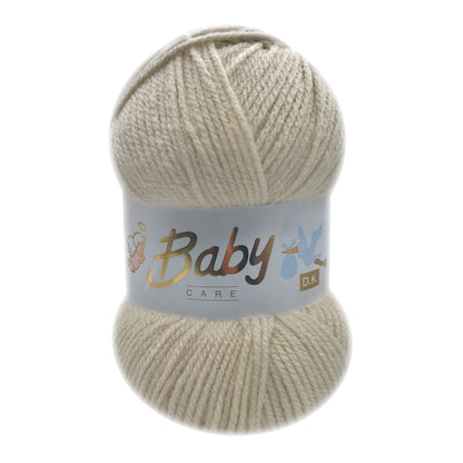 Woolcraft - Baby Care Double Knitting Yarn - 2 or 5 Pack of 100g Balls of 100% Acrylic Yarn - 13 Colours Available - Aqua, Beige, Baby Blue, Oyster, Denim, Lilac, Mint, Peach, Baby Pink, Rouge, Silver, White or Lemon - Perfect for Knitting or Crochet