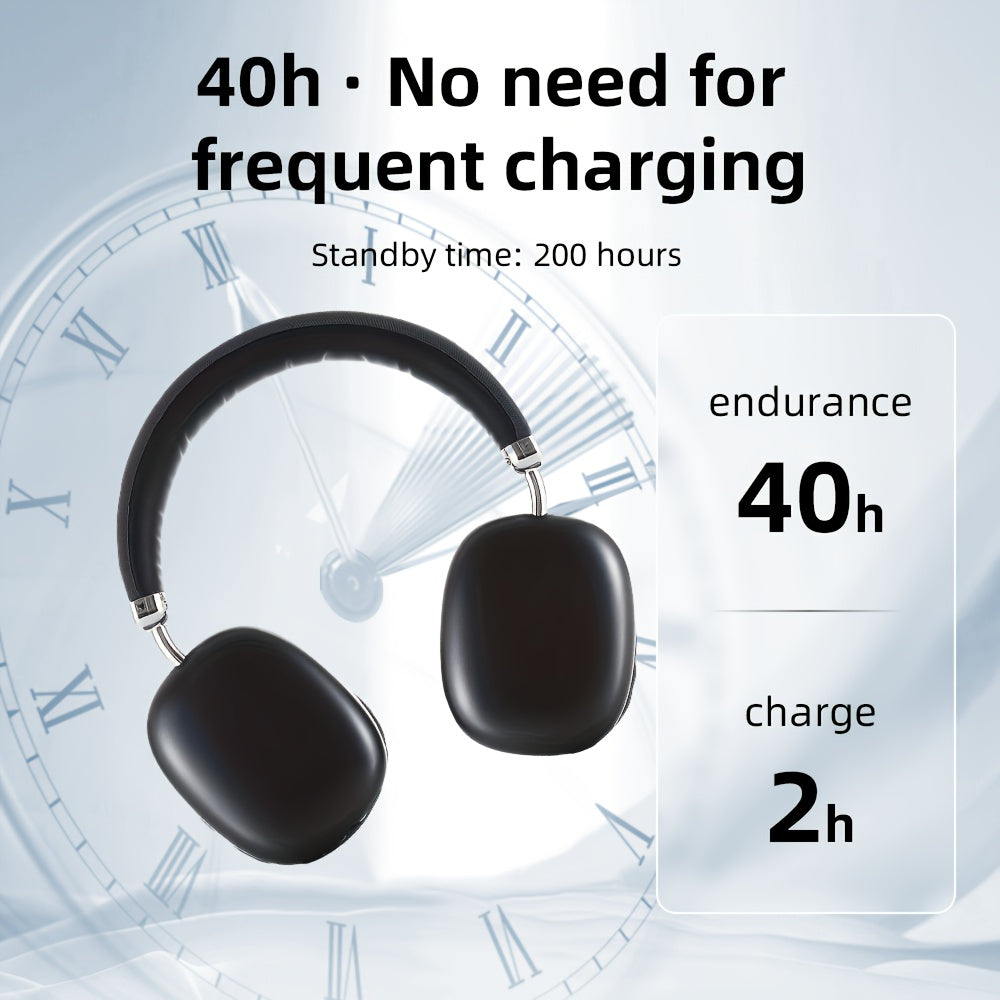 Wireless Headphones 180° Surround Sound Bass Enhancement Built-in Microphone, Surging Bass, USB-C Charging Port, FM, SD/TF, Telescopic Rotating Flat Design, Auxtf Mode Supports 40 Hours Of Gaming And Sports, Wireless Gaming Headphones, Wireless Sports Hea