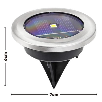 Taylor & Brown 8 Pack Solar Decking Lights Outdoor Garden Stainless Steel Solar Powered Ground Disk Lights Lamp Bright White Deck Landscape Pathway Lighting, Solar Outdoor Lights