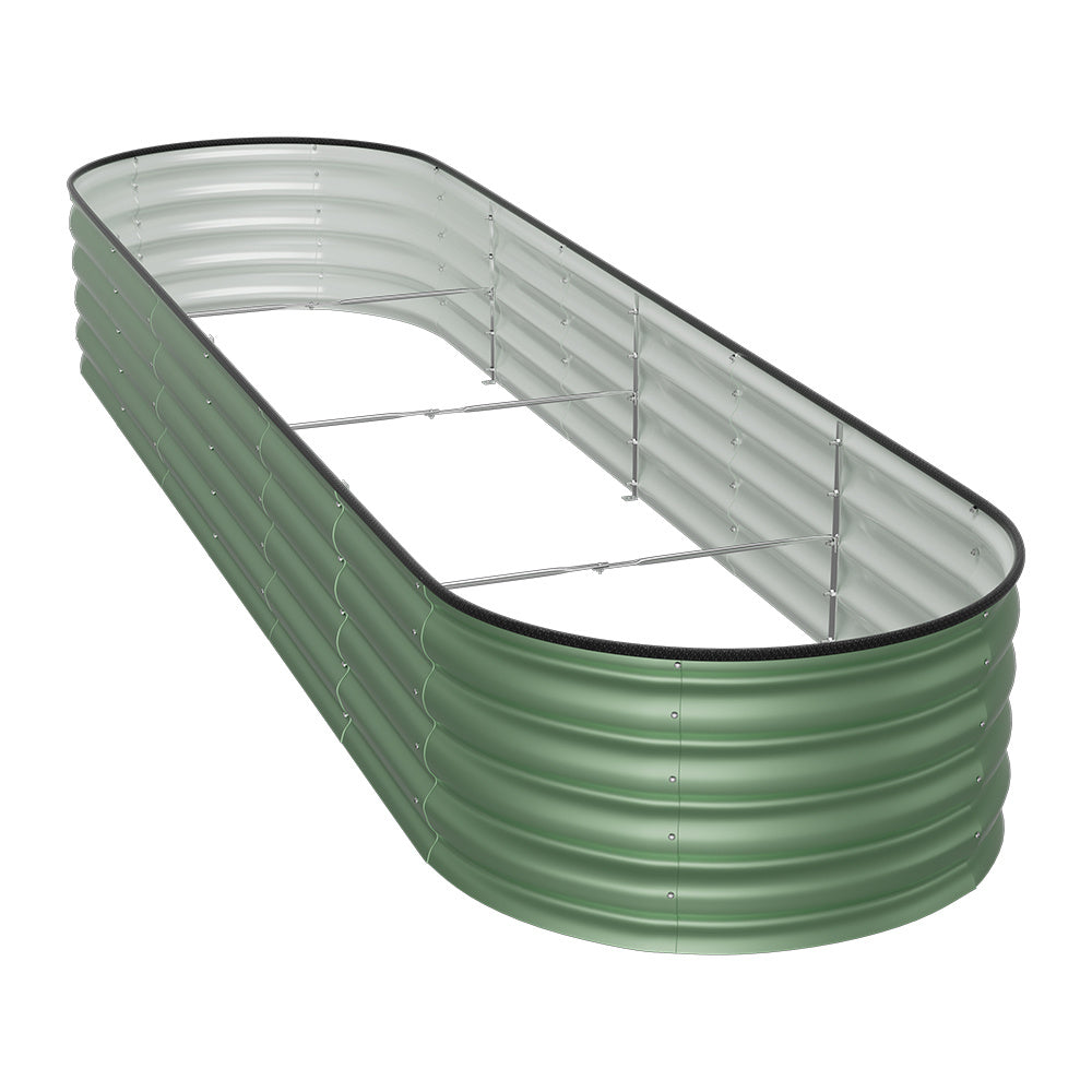 Metal Raised Garden Bed with Climbing Frame – Extra Large Oval Planter Box for Vegetables, Flowers & Herbs | Bottomless Outdoor Garden Bed 160/240/320cm