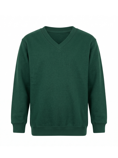 GW CLASSY OUTFIT Boys & Girls V-Neck School Jumper – Kids Unisex Long Sleeve Fleece Uniform Soft & Comfortable Sweatshirt