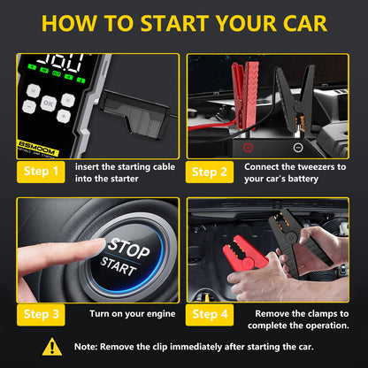 12V Car Jump Starter 9000A Peak Auto Battery Booster Pack Power Bank 21800mAh/26800mAh, Jump Box With LED Light LCD Screen (Up To All Gas Or 10, 0L Diesel Engine)