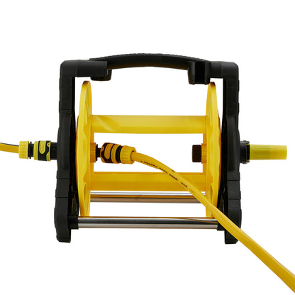 Complete Watering Kit/ Garden Hose Reel Trolley Portable With 20-50M Hose Pipe, Sprinkler Gun & Connector - Heavy Duty Watering System for Outdoor/Lawn/Car Wash (Yellow)