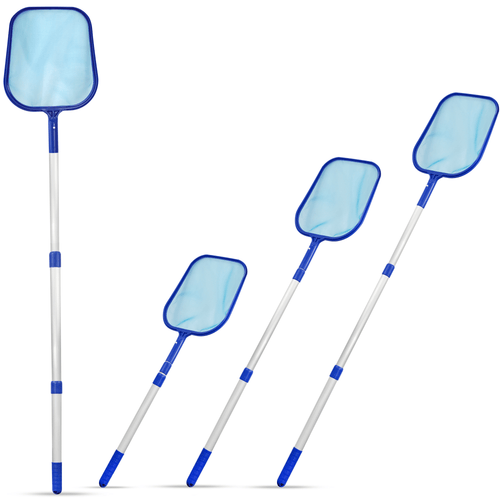 Swimming Pool Cleaning Net - Pool Skimmer Net with Extendable Telescopic Pole - Hot Tub Pond Skimmer Fine Mesh for Cleaning Pool Surface Fountain Spa Fish Tank