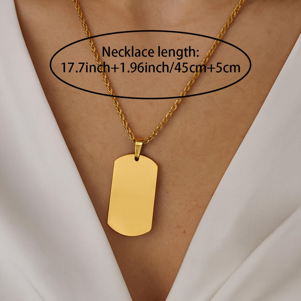 Personalized Men's Minimalist Refined Photo Name Necklace, 18K Gold Plated 304L Stainless Steel, Customizable with Your Desired Image, Unique Gift for Him, Perfect for Birthdays, Father's Day, Christmas, Valentine's Day, and Anniversary Gifts