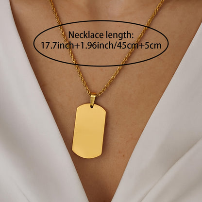 Personalized Men's Minimalist Refined Photo Name Necklace, 18K Gold Plated 304L Stainless Steel, Customizable with Your Desired Image, Unique Gift for Him, Perfect for Birthdays, Father's Day, Christmas, Valentine's Day, and Anniversary Gifts