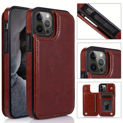 Phone Case: Compatible with iPhone 17 Promax/Pro/ Air, 16 Plus, 15, 14 Pro Max, 13, 12 and Galaxy S22/23/24/25 Plus Ultra FE.Perfect Gift. Wallet Case with Card Holder, Kickstand Card Slots Case, Double Magnetic Clasp and Durable Shockproof
