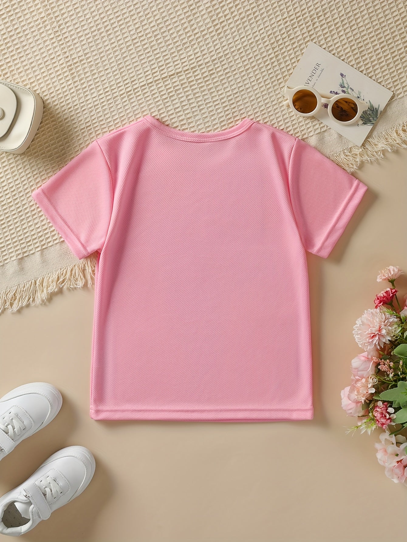 Summer Fashion Girls' Short Sleeve "I Love My Dad This Much" Letter Print Casual Top NYDX5737
