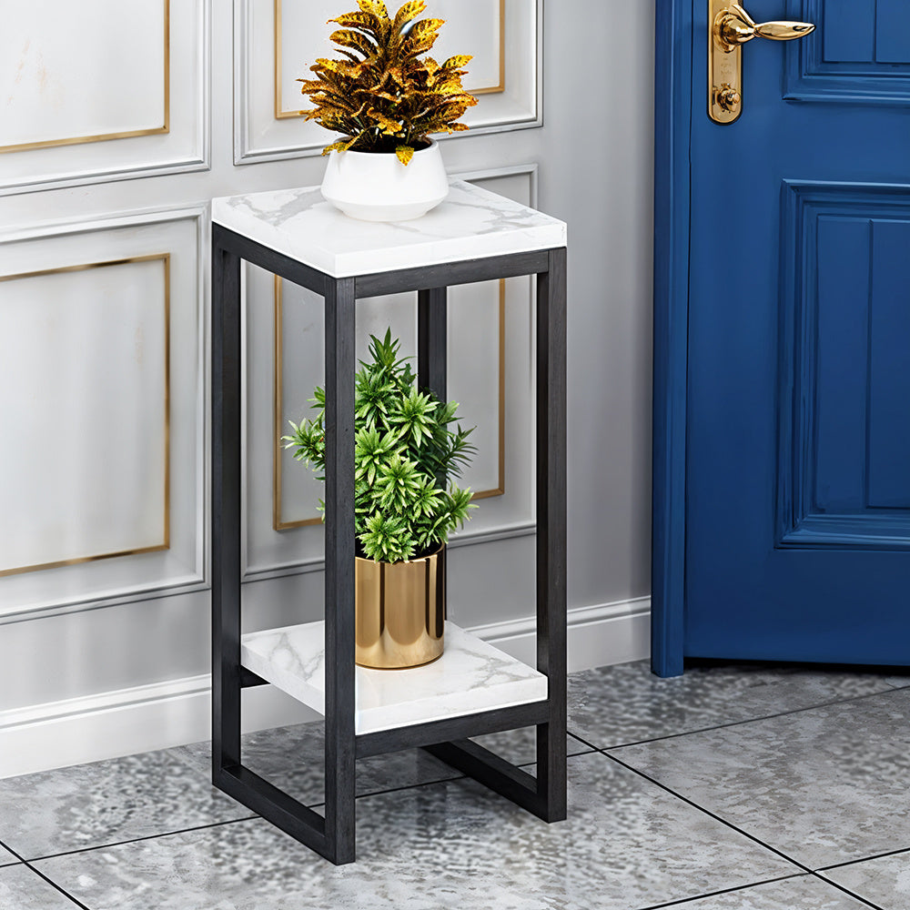 2-Tier Metal Plant Stand Indoor & Outdoor – Space-Saving Multi-Layer Potted Plant Rack for Living Room, Balcony & Bedroom | Sturdy, Easy Assembly | Black or White
