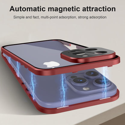 Phone Case - Case for Iphone 17 Promax Featuring a 360-Degree Privacy Screen Protector, Anti-Spy Tempered Glass, Magnetic Lock, And Metal Bumper