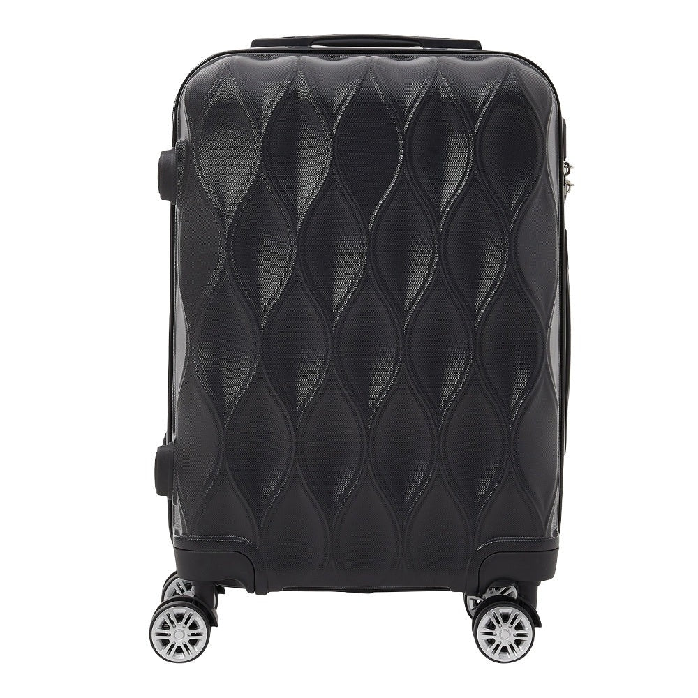 Hardshell Carry-On Suitcase 20 Inch with 360° Spinner Wheels – Lightweight Durable Rolling Travel Luggage, Stylish Wave Pattern Cabin Case for Business Trips & Weekend Getaways, Men & Women