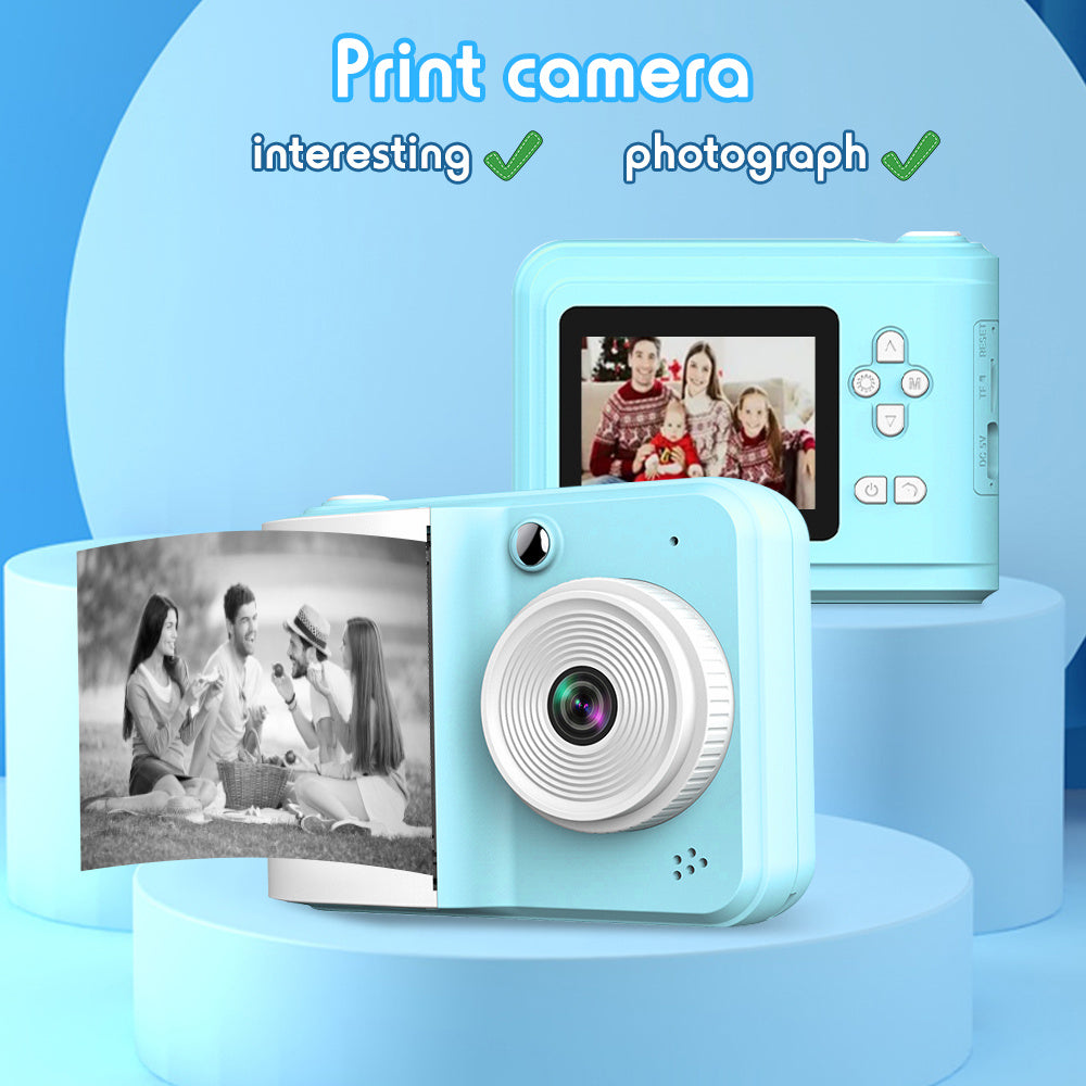 2.4-inch Children Digital Camera Toys for Christmas Birthday Gift for Boy Girl Thermal Print Camera HD 1080P Photo Printing Camera with 3 Rolls of Photo Paper