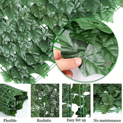Artificial Ivy Privacy Fence Screen Panel 3m Roll Balcony Garden Wall Trellis Faux Hedge Leaf Outdoor Indoor Decor Green with Ties