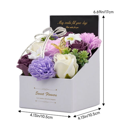 Flower Flower Soap in Gift Box Decorative Soap Artificial Flower Bath Soap for Birthday Valentine'S Day Her Girls Lover Partial soap floral decoration