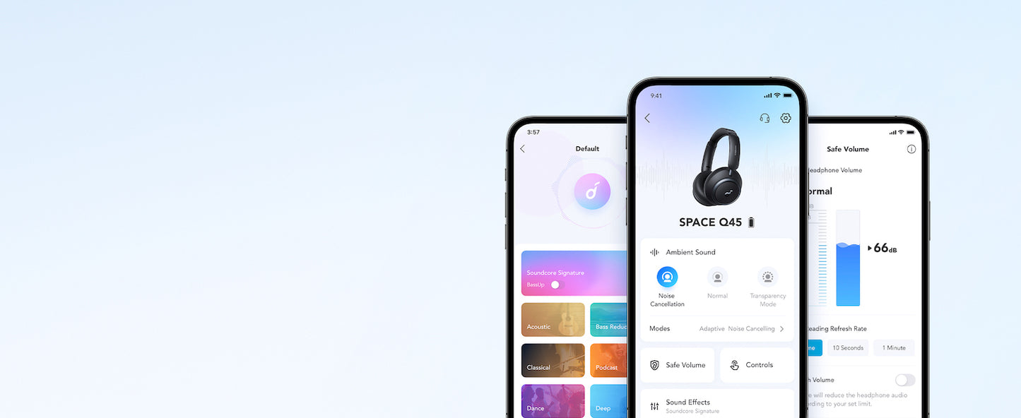 soundcore by Anker Space Q45 Adaptive Noise Cancelling Headphones, Reduce Noise By Up to 98%, Ultra Long 50H Playtime, App Control, Hi-Res Sound with Details, Bluetooth 5.3, Ideal for Traveling