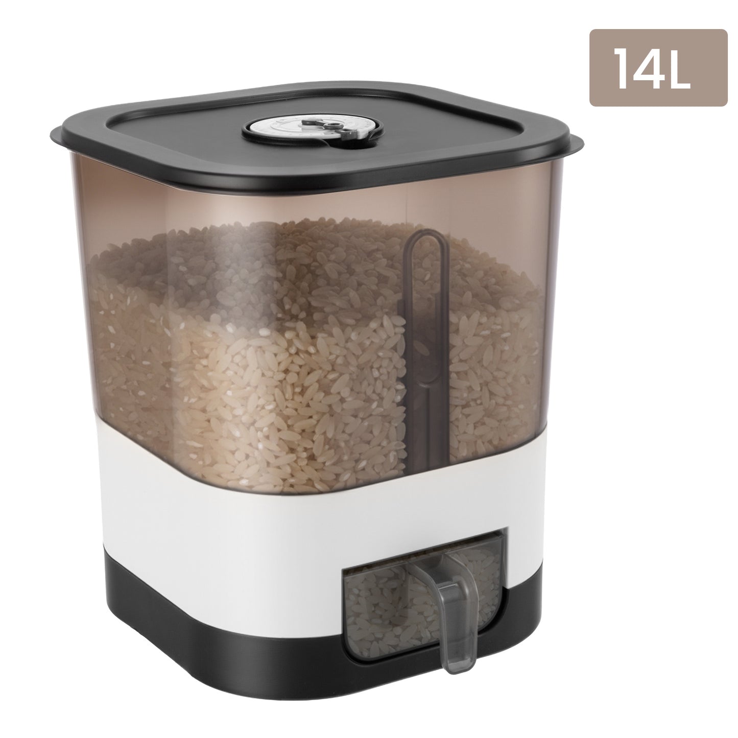 14/25L Automatic Rice Dispenser Large Capacity, Sealed Rice Storage Container, Suitable for Rice, Grains, Flour, Kitchen Supplies, Pet Cat and Dog Food Storage Container, Ideal for Kitchen, Home Use