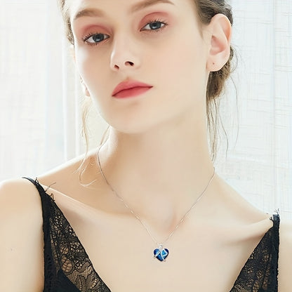 [Sparkling Zirconia Necklace] Sparkling Synthetic Zirconia Heart Collarbone Necklace | Ocean-themed Design | Gift for Friends, Music Festivals, Easter, Parties, Daily, Summer, Beach