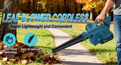 Cordless Leaf Blower 21V Lightweight Wireless Garden Blower for Leaves Snow & Debris - Lithium Battery Options for Yards Lawns Patios Pathways